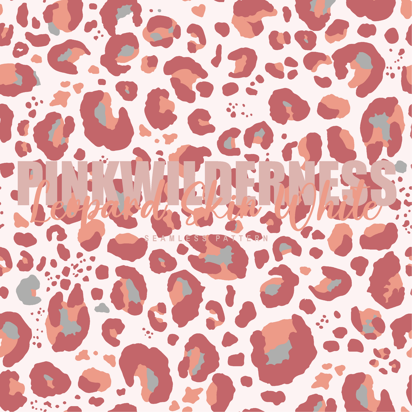 Pattern Print Pink Wilderness Leopard Skin White