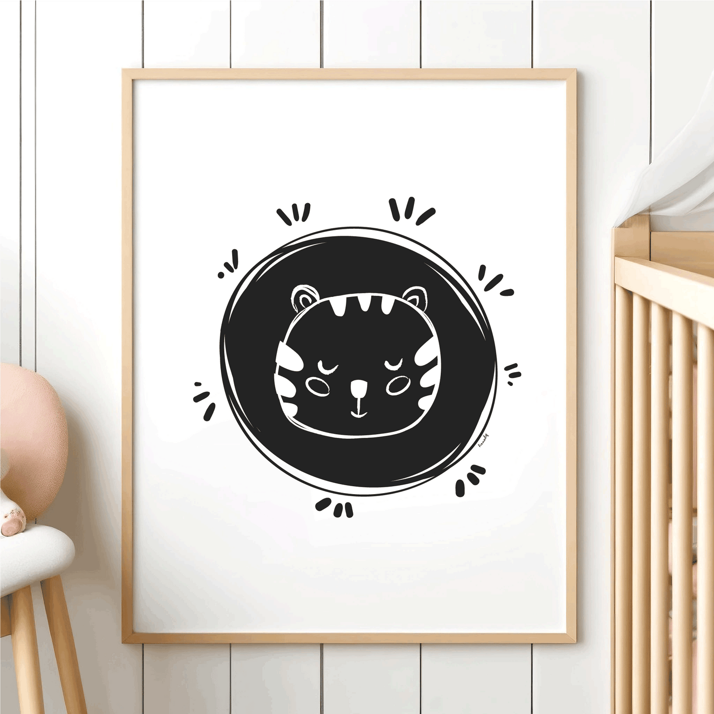 Placement Print Chalk Circle Tiger