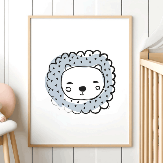 Placement Print Blue Lion
