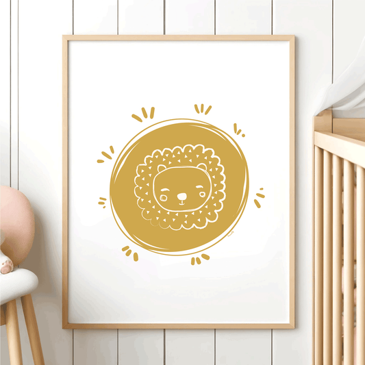 Placement Print Chalk Circle Lion