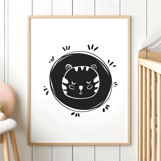 Placement Print Chalk Circle Tiger