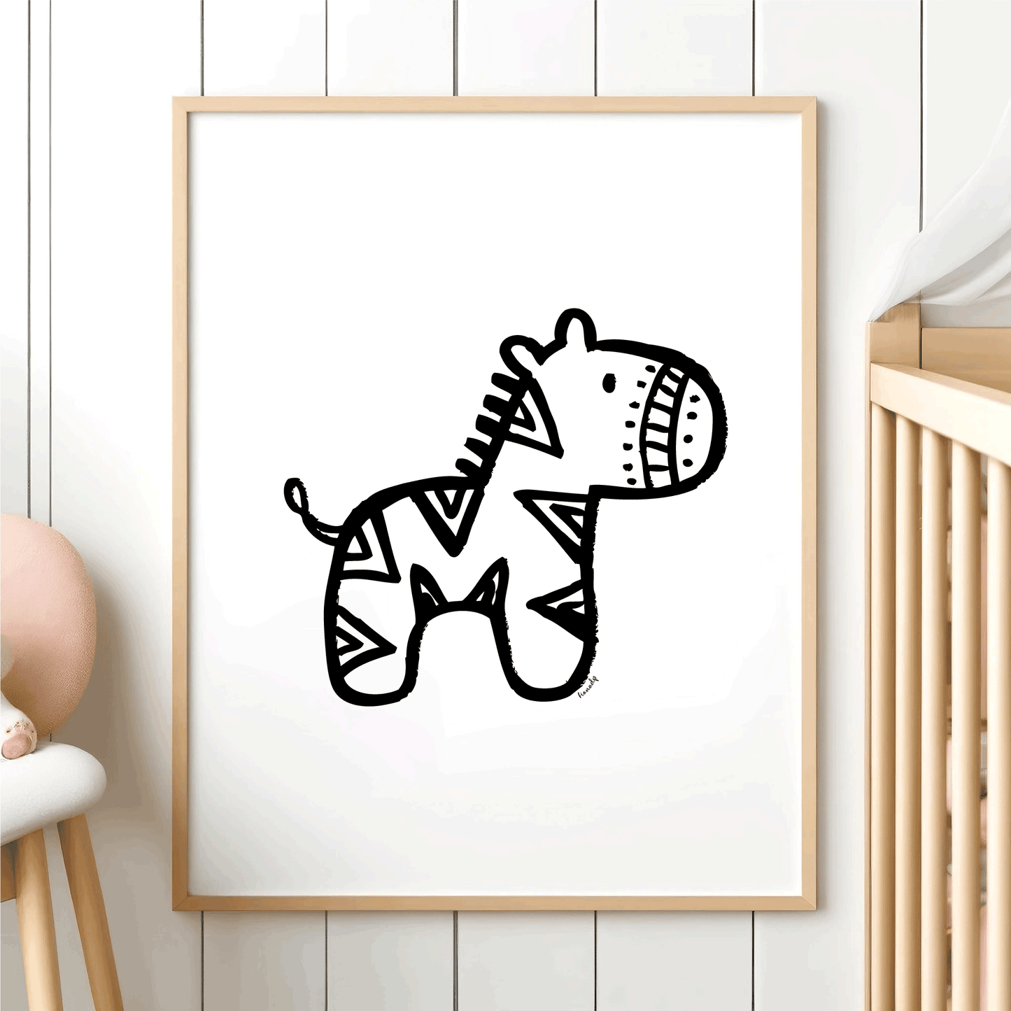 Placement Print Chalk Giraffe